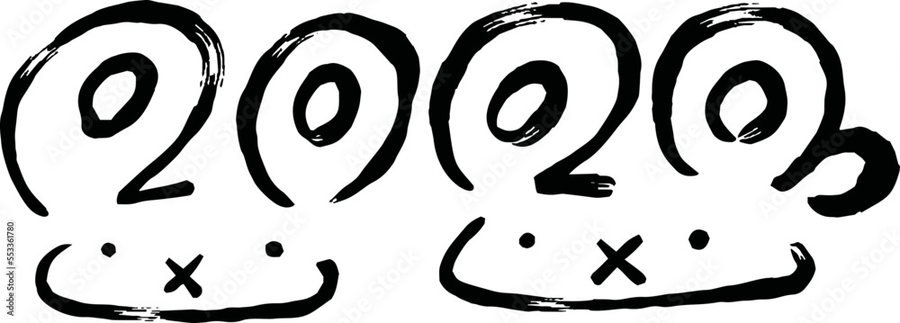 Monochrome New Year letters for the wild Rabbit of 2023 Monochrome New Year letters for the wild Rabbit of 2023