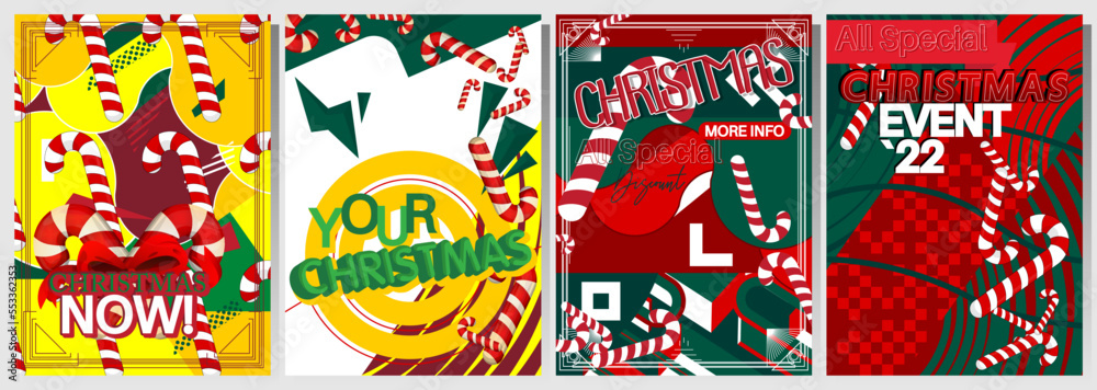 Merry Christmas sale banner template design with Candy Cane. Special deal, season offer. Holiday Vector illustration. Discount Poster. Business, Store Event.