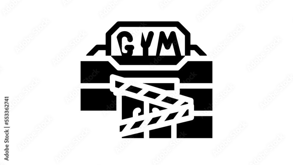 gym closed for quarantine line icon animation gym closed for quarantine line icon animation