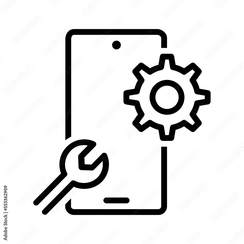 Black line icon for Mobile Repair Black line icon for Mobile Repair