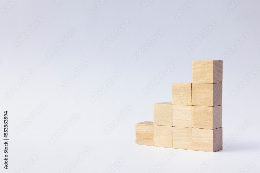 wooden cube toy for the child. concept about education, business, play, strategy, success.