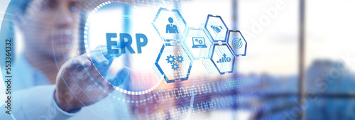 Business, Technology, Internet and network concept. Enterprise resource planning ERP concept.