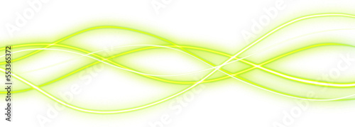 Wavy light rays on a transparent background