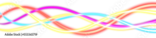 rainbow colored neon light stripe