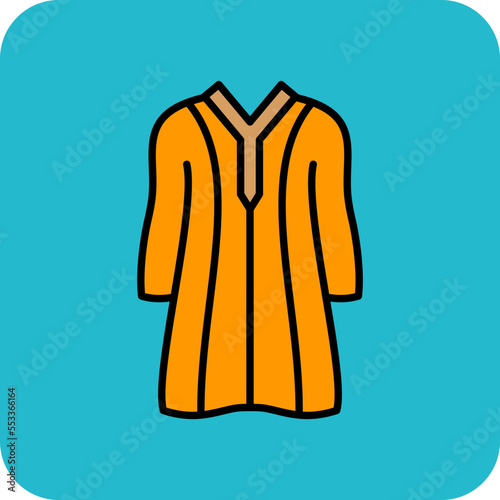 Djellaba Multicolor Round Corner Filled Line Icon