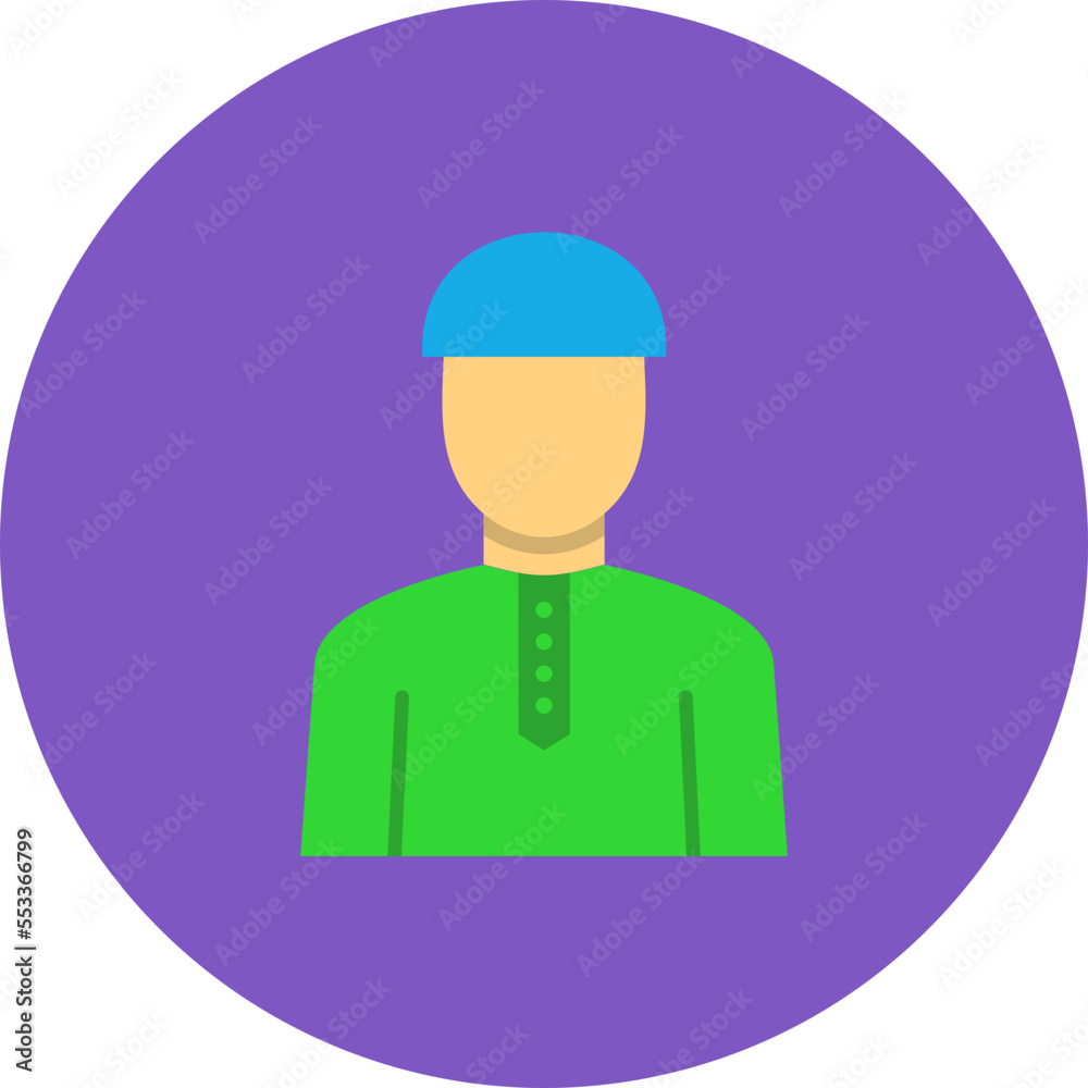 Muslim Multicolor Circle Flat Icon Muslim Multicolor Circle Flat Icon
