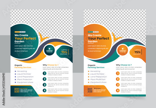 Lawn gardening services flyer design, landscaping and gardening lawn care service flyer, Lawn and Garden maintenance Flyer Template