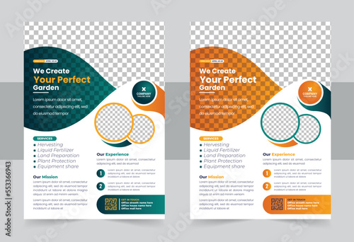 Lawn gardening services flyer design template, landscaping and gardening lawn care service flyer, Lawn and Garden maintenance Flyer Template