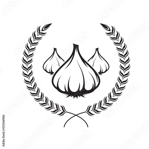 garlic farm icon vector concept  design template