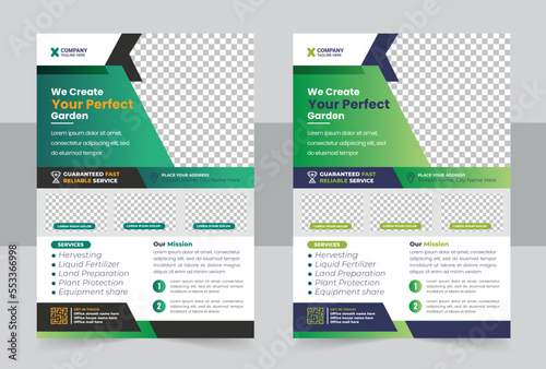 Lawn gardening services flyer design template, landscaping and gardening lawn care service flyer, Lawn and Garden maintenance Flyer design