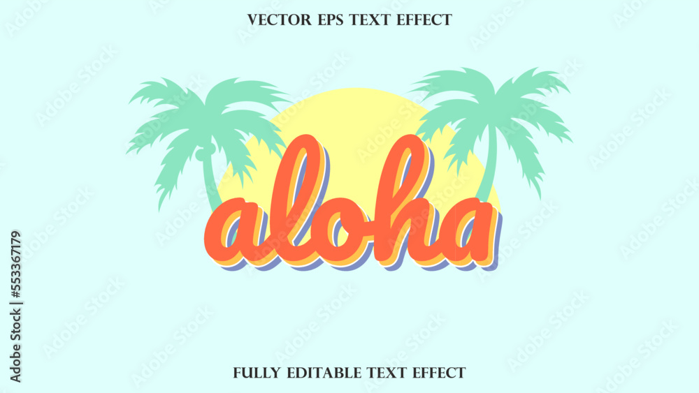 Obraz premium editable text effect aloha design hliday special
