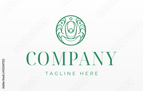 Abstract Flowers Yoga Logo Design Template