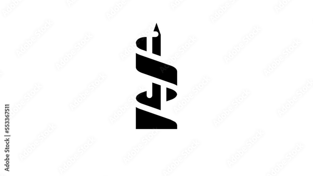 auger drill bit glyph icon animation auger drill bit glyph icon animation