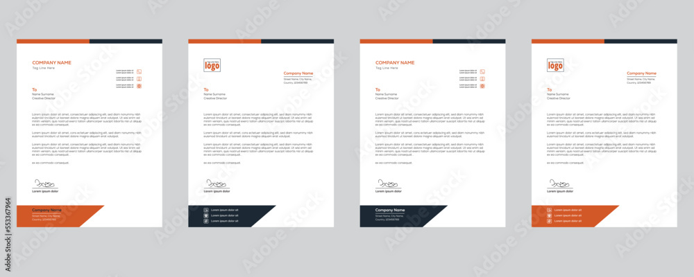 Modern Blue Letterhead Template .eps