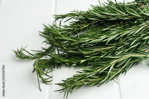 Raw and organic herbs rosemary leaves, food ingredient
