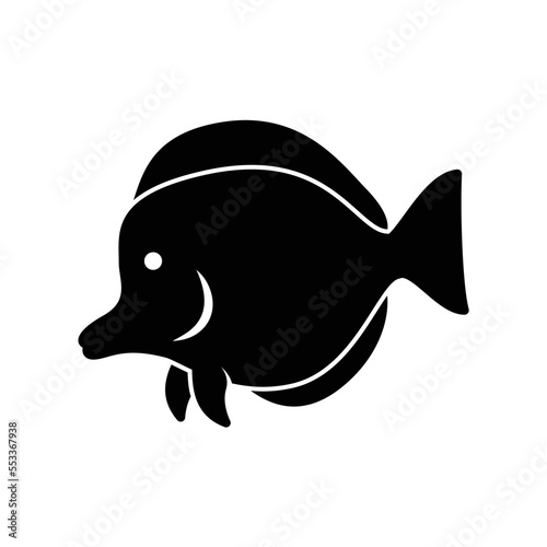 Coral fish icon for ocean creature or seafood