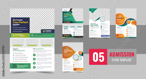 Kids back to school education admission flyer poster layout template design bundle