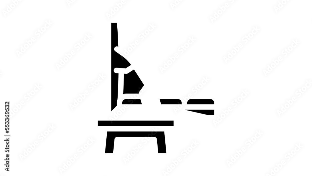 portable chair glyph icon animation