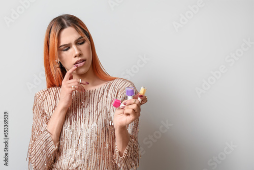 Thoughtful young transgende...