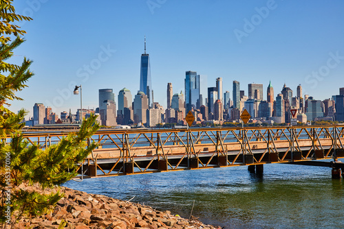 New York City skyline from New Jersey by Ellis Island entrance bridge © Nicholas J. Klein