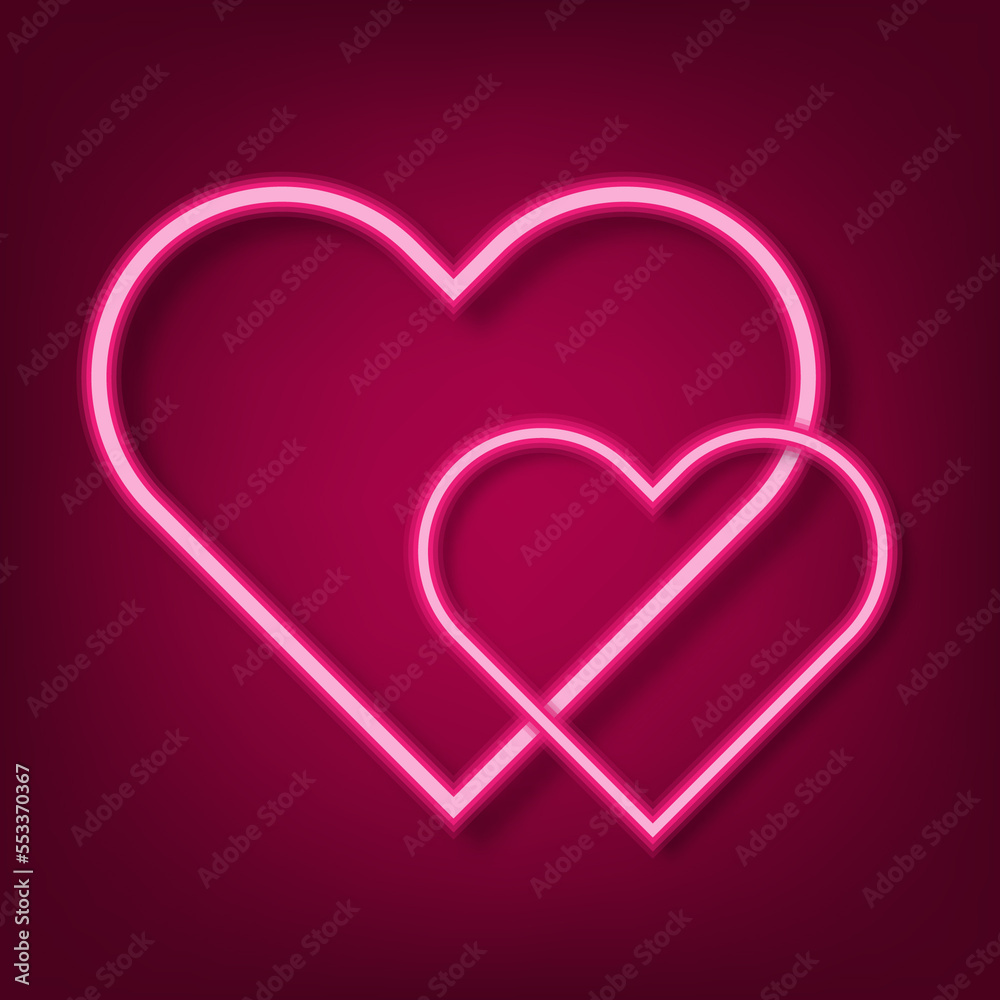 Neon light heart background. Valentine's Background. Love Background. Neon light heart background. Valentine's Background. Love Background.