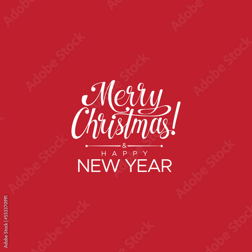 Merry Christmas and Happy New Year Design, Set of Typography