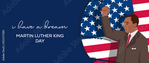 I have a dream MLK day or martin luther king day horizontal banner illustration