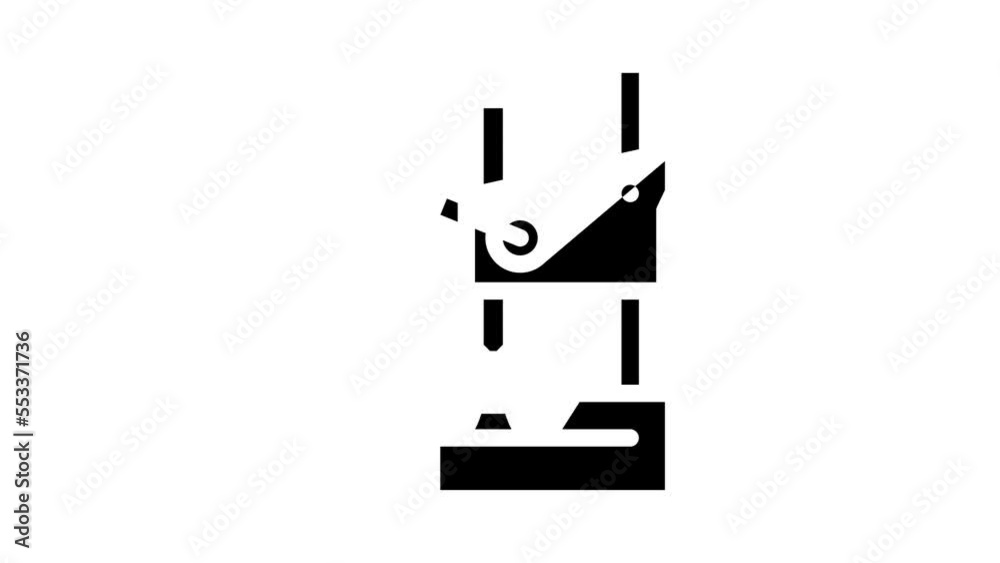 button press sewing glyph icon animation