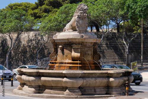 Lion Fountain is a Baroque fountain installed in 1728 by Grand Master António Manoel de Vilhena - Floriana, Malta photo