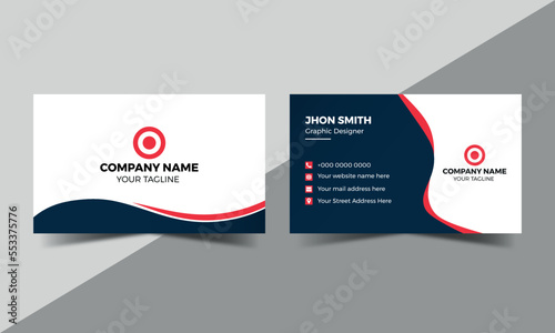 Modern Business Card Creative and Clean Business Card Template Yellow modern creative name card Red and white business card flat design template vector Business cards templates Vector illustration des