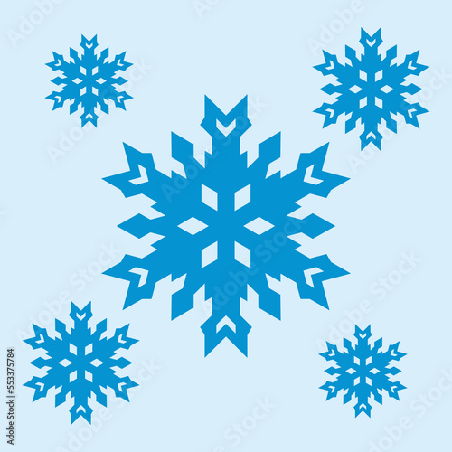 Winter snow flake quality vector illustration cut