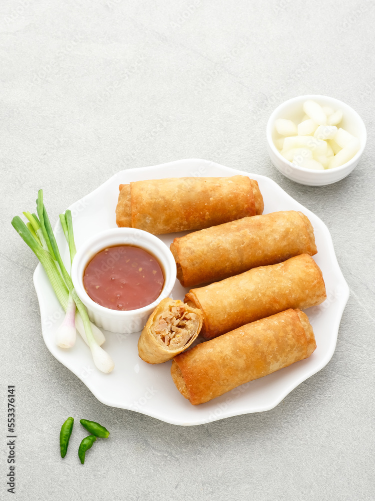 Lumpia or lunpia, traditional snacks from Semarang, Central Java