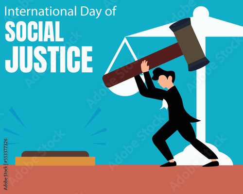 illustration vector graphic of a judge prepares to strike the gavel, perfect for international day, social justice, celebrate, greeting card, etc.