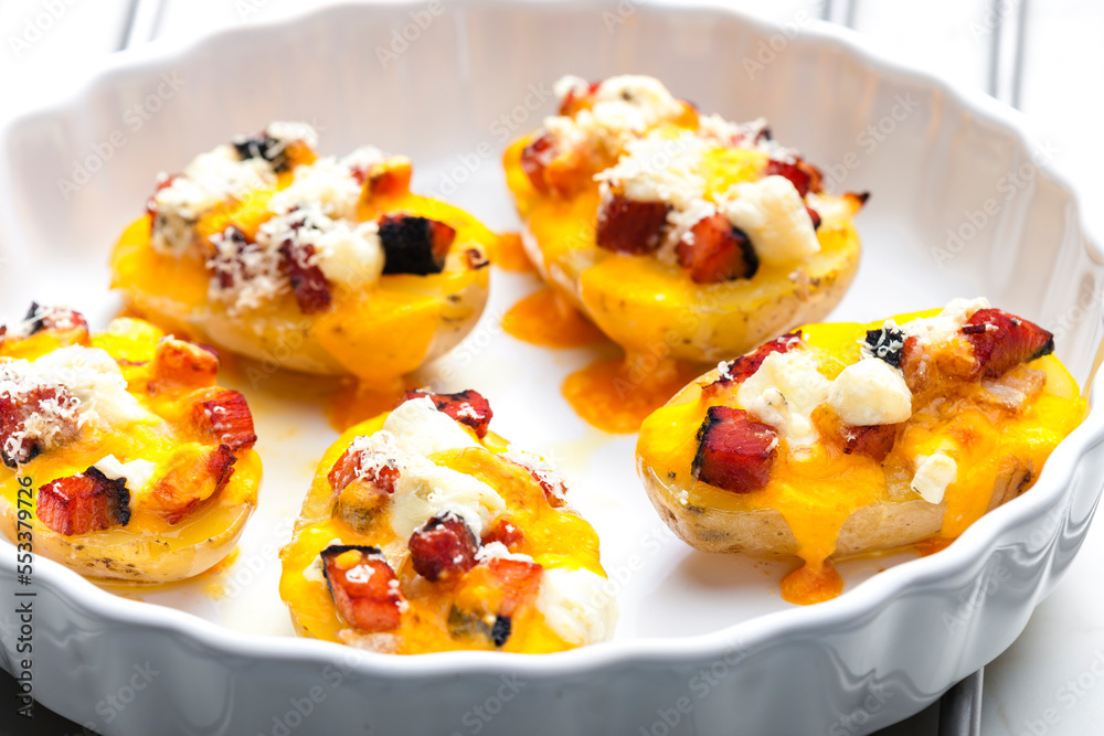 baked potatoes filled with cheese and bacon baked potatoes filled with cheese and bacon