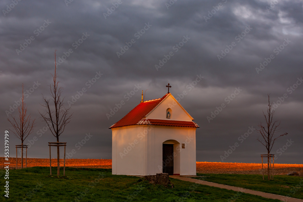 small chapel in Chvalovice, Southern Moravia, Czech Republic