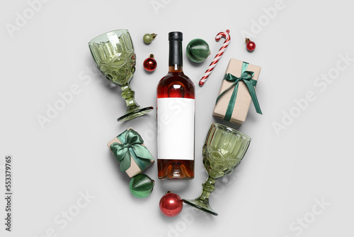 Bottle of wine with glasses...