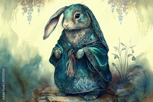 chinese rabbit, Year of the Rabbit, chinese lunar newy year 2023, cute bunny, generative AI