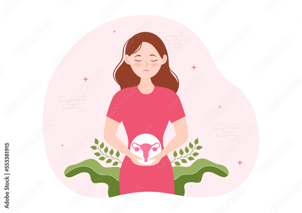 Endometriosis with Condition the Endometrium Grows Outside the Uterine Wall in Women for Treatment in Flat Cartoon Hand Drawn Templates Illustration Endometriosis with Condition the Endometrium Grows Outside the Uterine Wall in Women for Treatment in Flat Cartoon Hand Drawn Templates Illustration