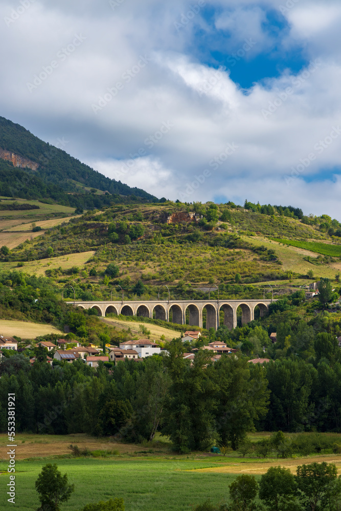 Landscape  near Compeyre, Midi-Pyrenees, Departement Aveyron, France