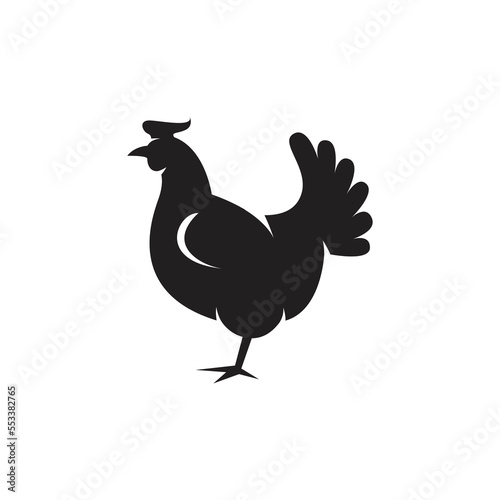 Hen or chicken silhouette isolated