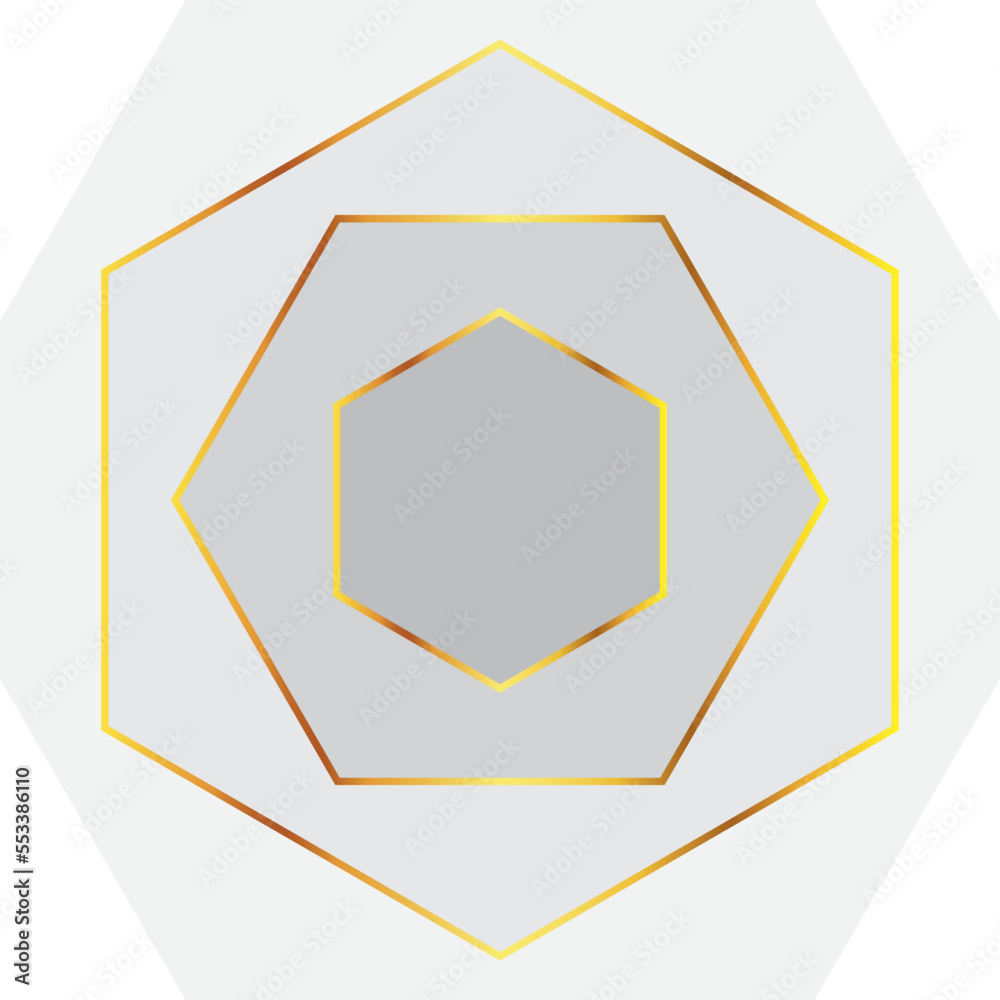 Monotone Hexagon and Gold Background Vector Illustration Monotone Hexagon and Gold Background Vector Illustration