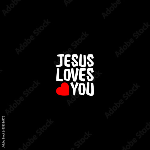 Jesus loves you religious message isolated on dark background