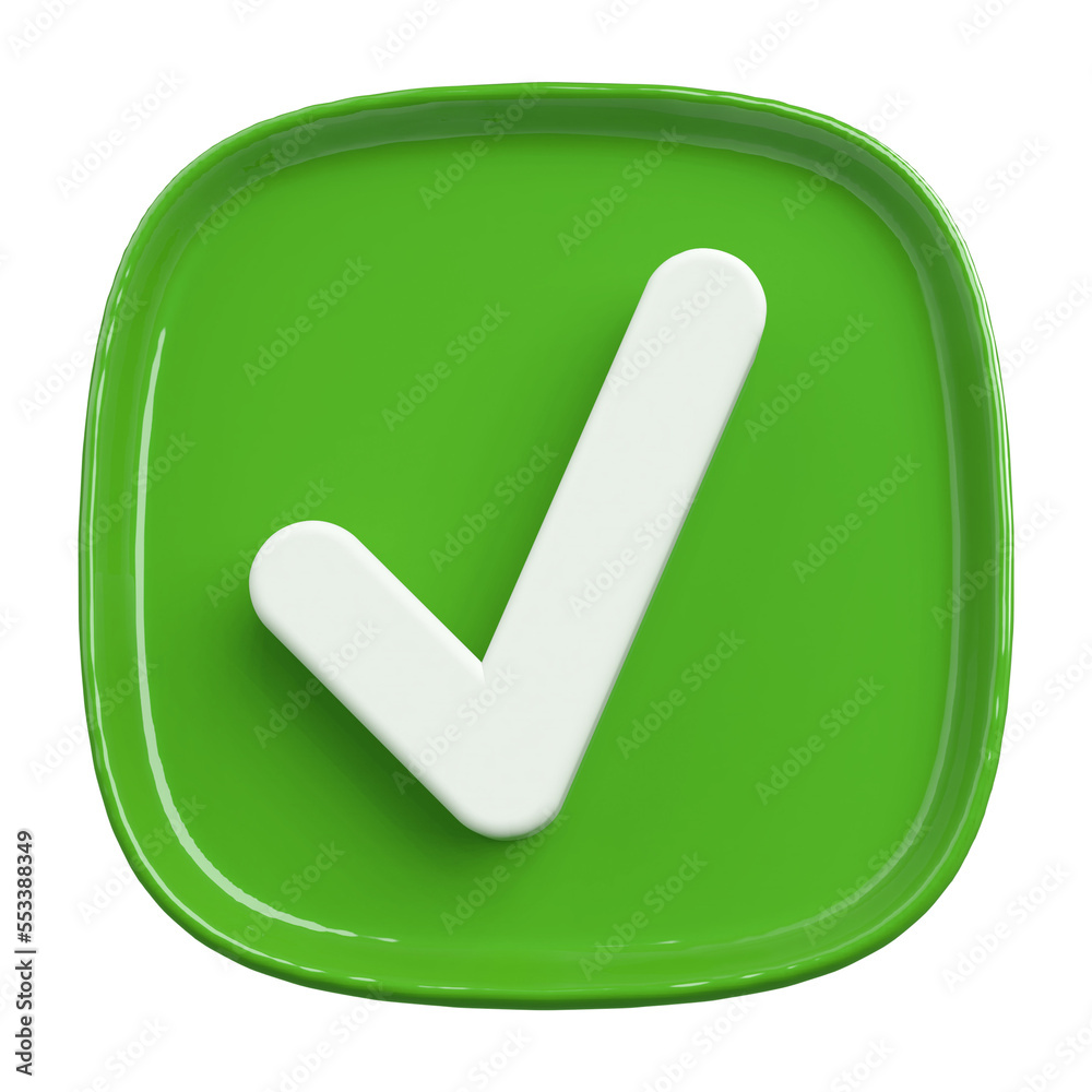 3d icon check mark with generative AI 3d icon check mark with generative AI