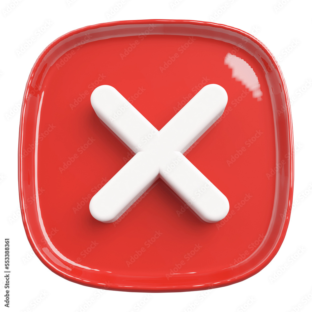 Obraz premium 3d icon cross mark with generative AI