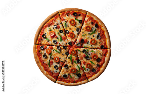 pizza on isolated white background. Generated AI
