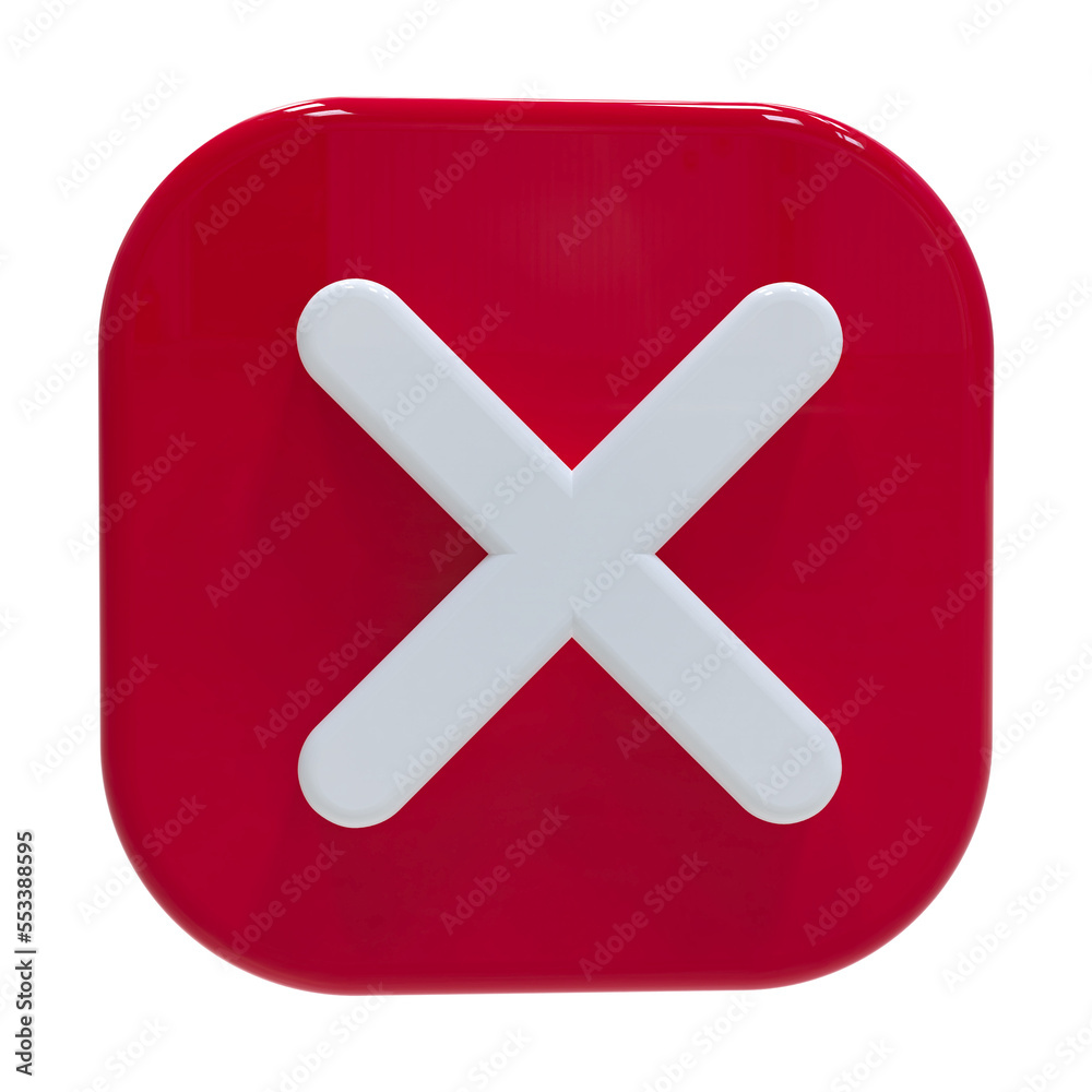 Obraz premium 3d icon cross mark with generative AI