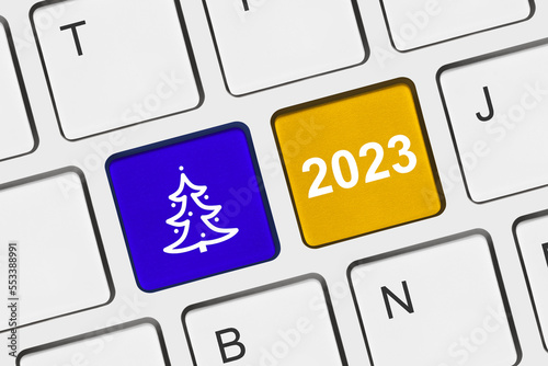 Computer keyboard with Christmas keys