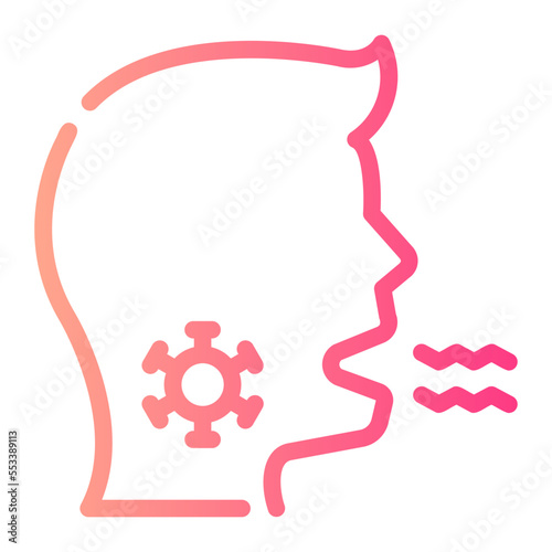 sore throat gradient icon