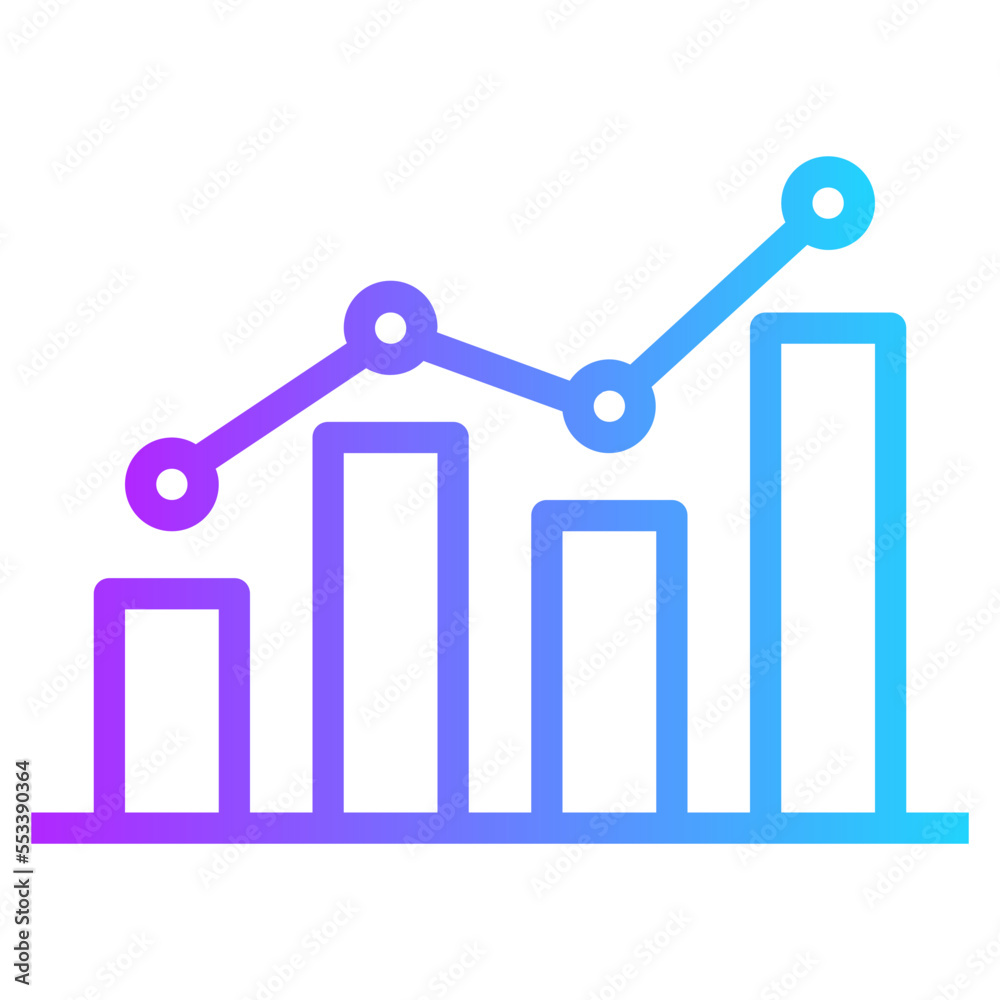 chart gradient line icon chart gradient line icon