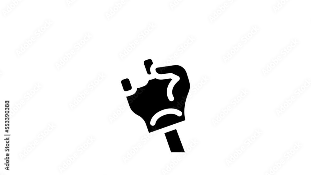 hand fan accessory glyph icon animation
